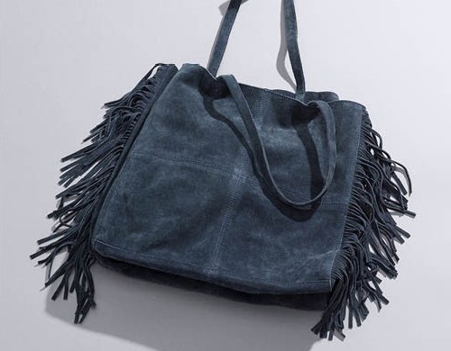 H&M Premium - Sac shopping en daim