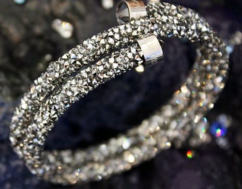 Swarovski Cystal Galaxy Crystaldust Bracelet-jonc Double