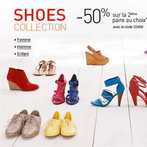 Shoes Collection : -50%* sur la 2ème paire au choix chez La redoute