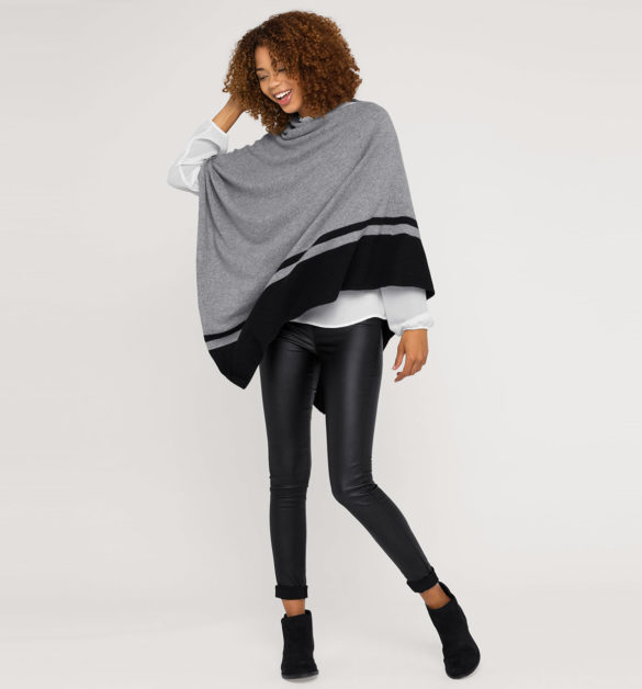 Poncho en cachemire bicolore C&A