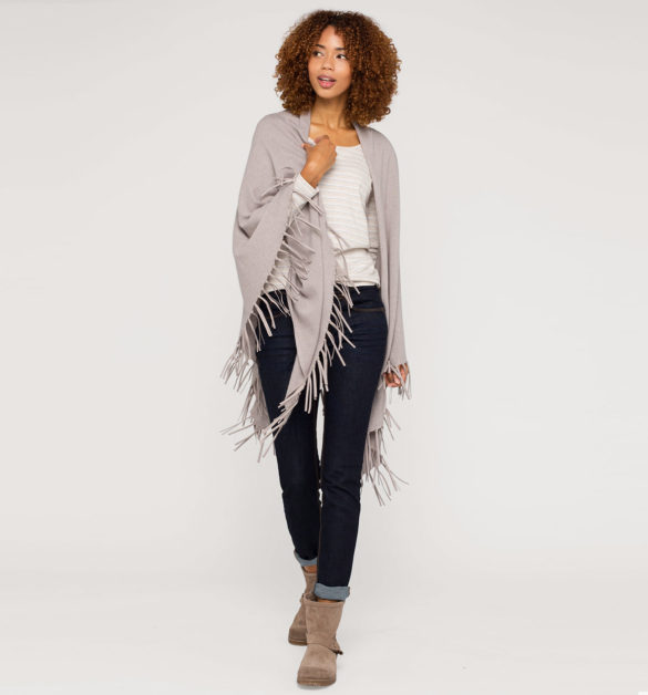 Poncho en cachemire coupe ample